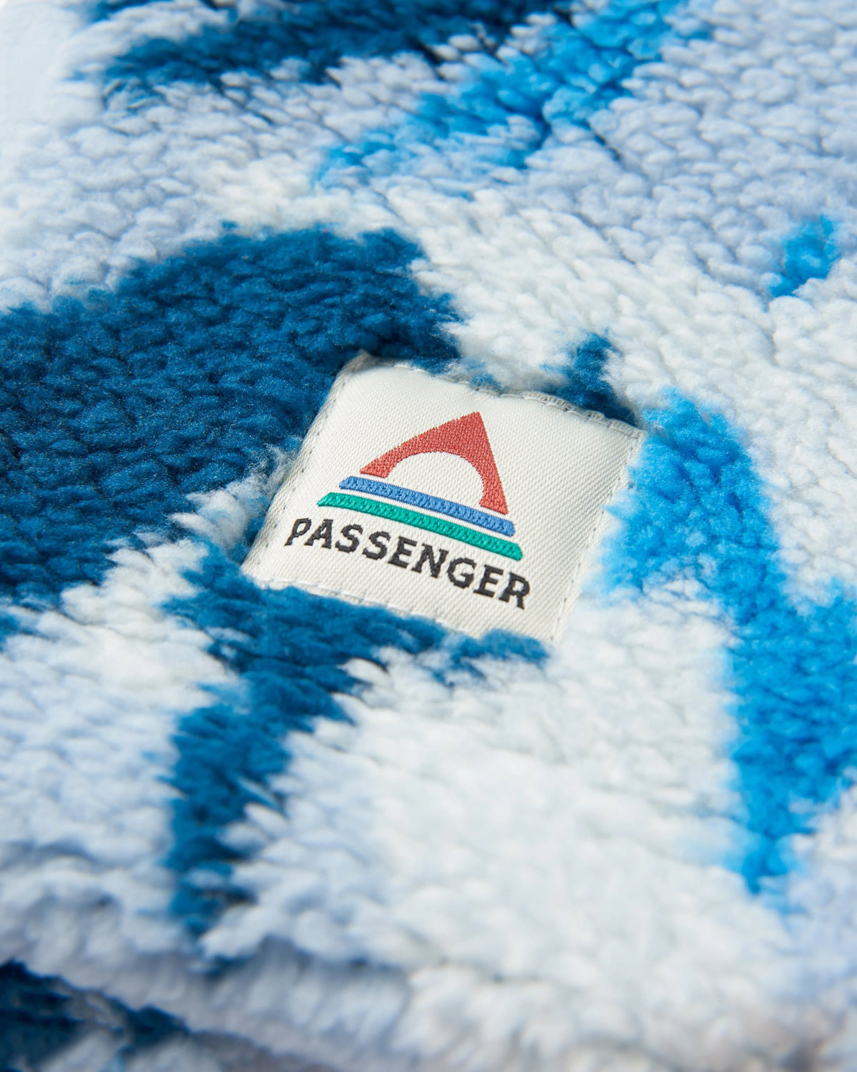 Ash Sherpa Fleece Snood - Abstract Mountain Blue Steel - Flatlay