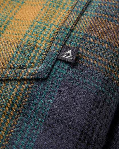 Barren Wool Blend Overshirt - Dusty Ochre/Charcoal Check - Flatlay