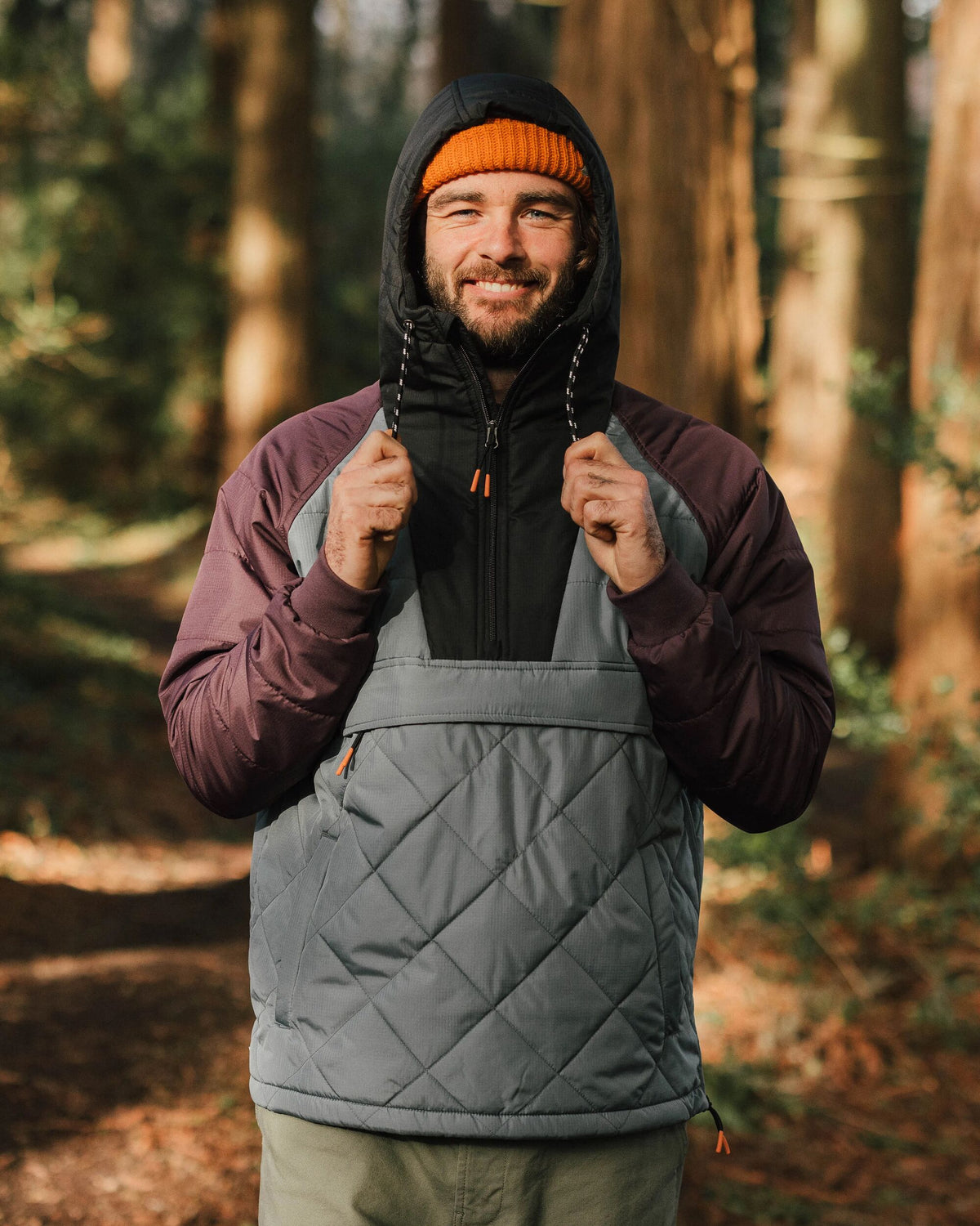 Oceanic Insulated Anorak - Storm Grey/Deep Plum - Lifestyle