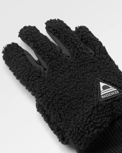 Snowfall Sherpa Gloves - Black - Flatlay