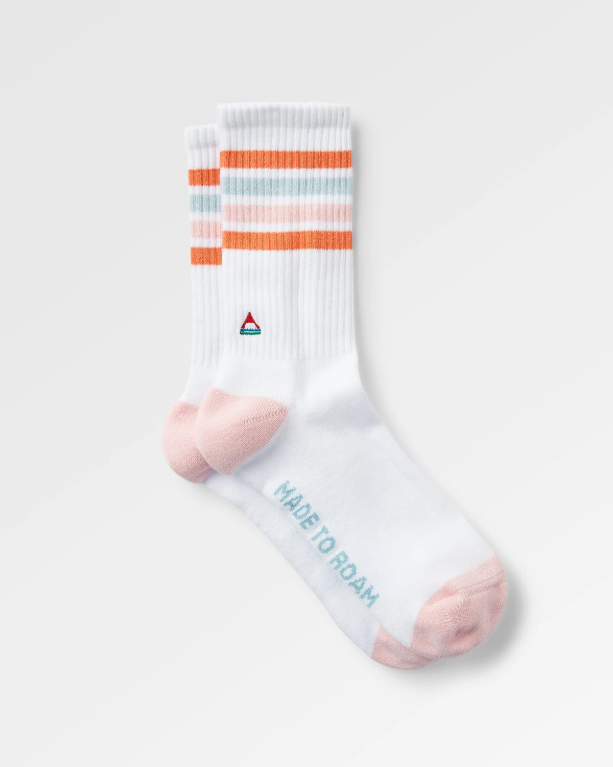 Classic Midweight Crew Socks - White - Flatlay