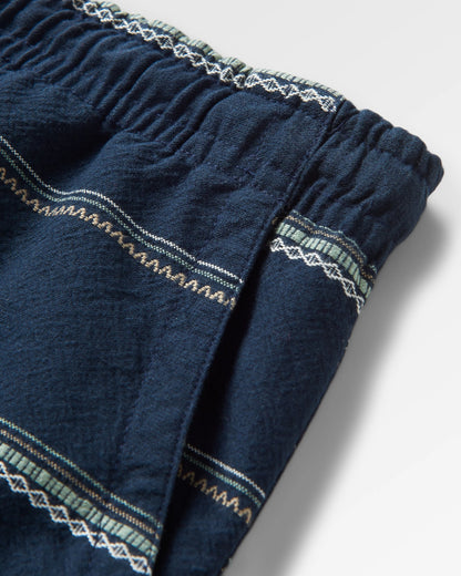 Drifter Cotton Jacquard Short - Deep Navy Jacquard Stripe - Flatlay