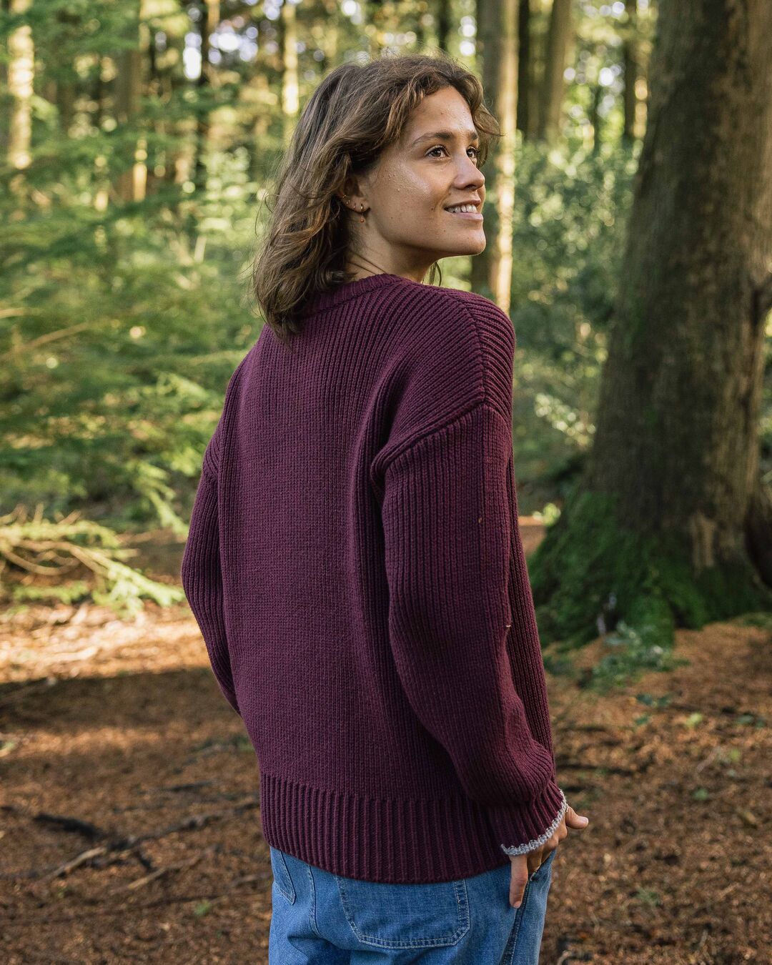 Gondwana Classic Knitted Jumper - Wine - Lifestyle