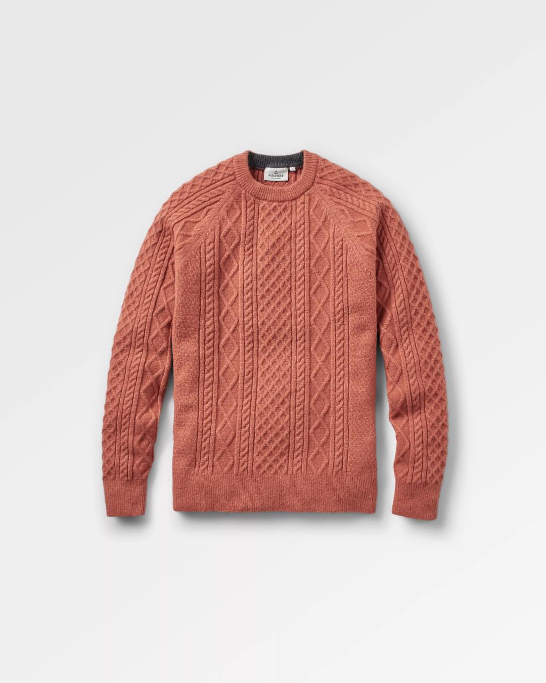 Sandbar Cable Knitted Jumper - Baked Clay - Flatlay
