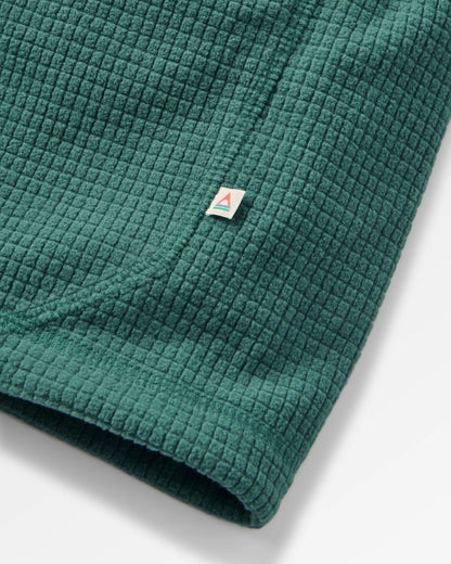 Forestscape Grid Fleece Crew - Deep Ocean - Flatlay