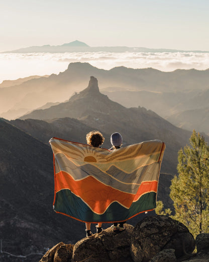 Cabin Sherpa Blanket - Cornflower - Lifestyle