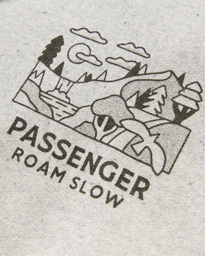 Roam Slow Women's Cotton Hoodie - Light Grey Marl - Flatlay