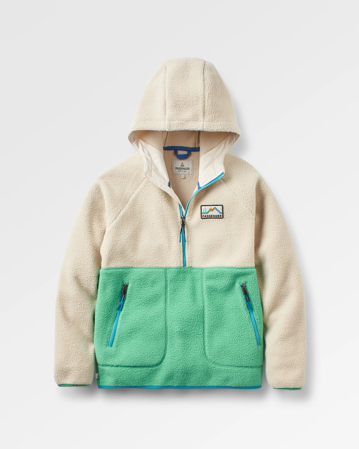 Maine 1/2 Zip Sherpa Fleece - Green Spruce - Flatlay