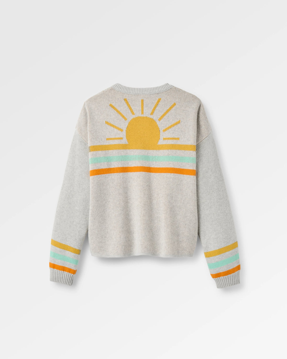 Dawner Knitted Cardigan - Light Grey Marl - Flatlay