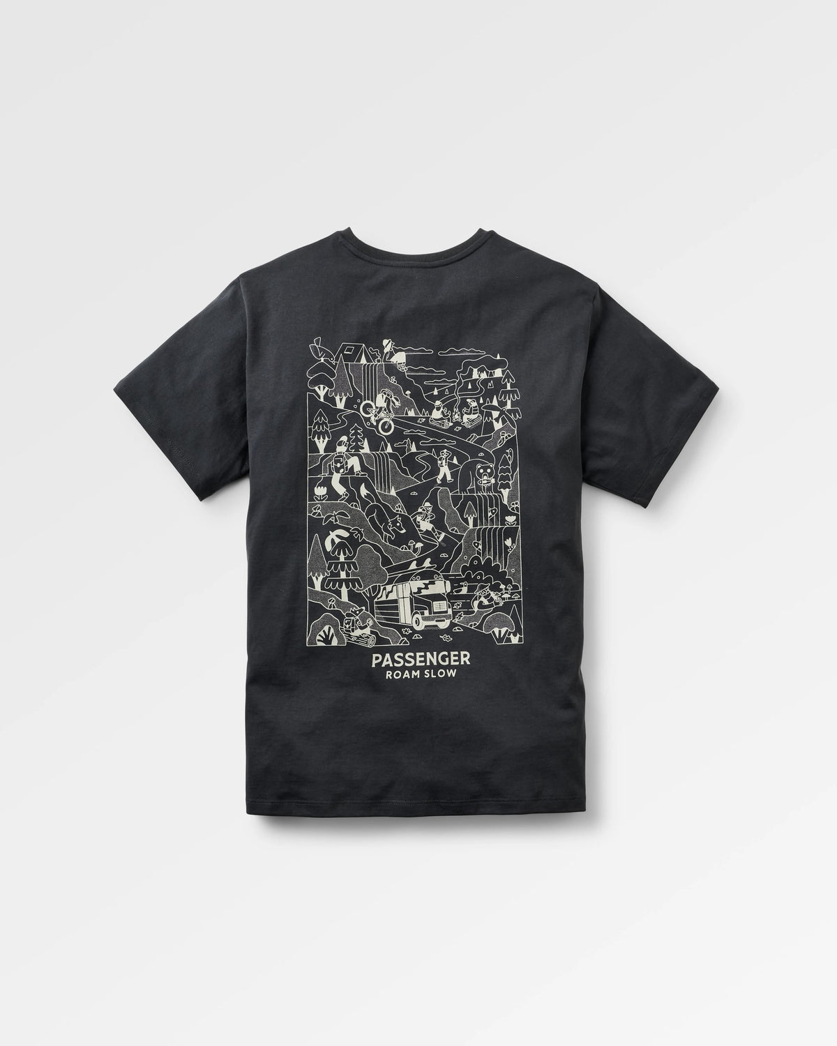 Roam Slow Men's T-Shirt - Black - Flatlay