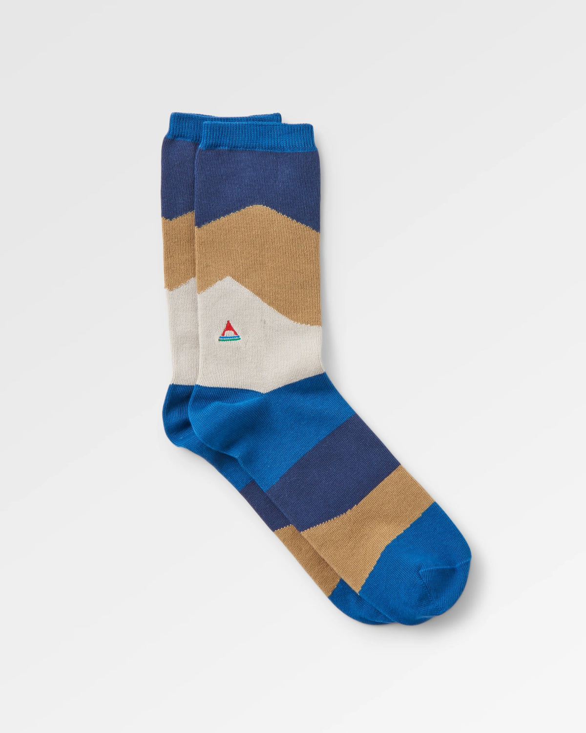 Panorama Midweight Crew Socks - Scenic Toffee - Flatlay