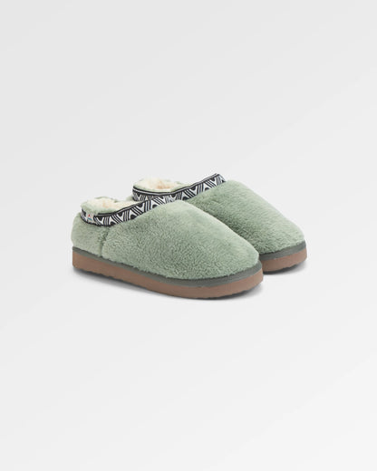 Ember Sherpa Fleece Slipper - Pistachio - Flatlay