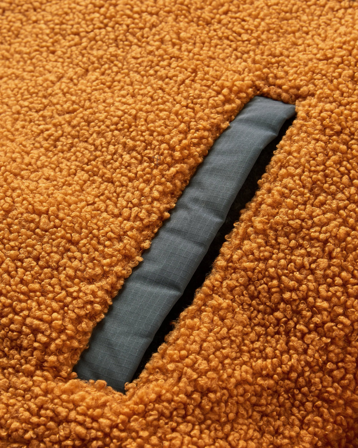 Woodland Polar-lined Sherpa Fleece - Retro Orange - Flatlay