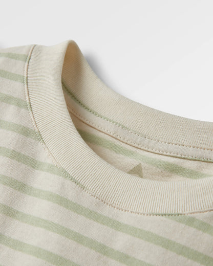 Zen Relaxed Fit T-Shirt - Apple Green Stripe - Flatlay
