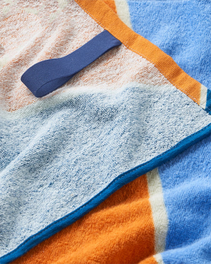 Tideline Cotton Beach Towel - Cornflower - Flatlay