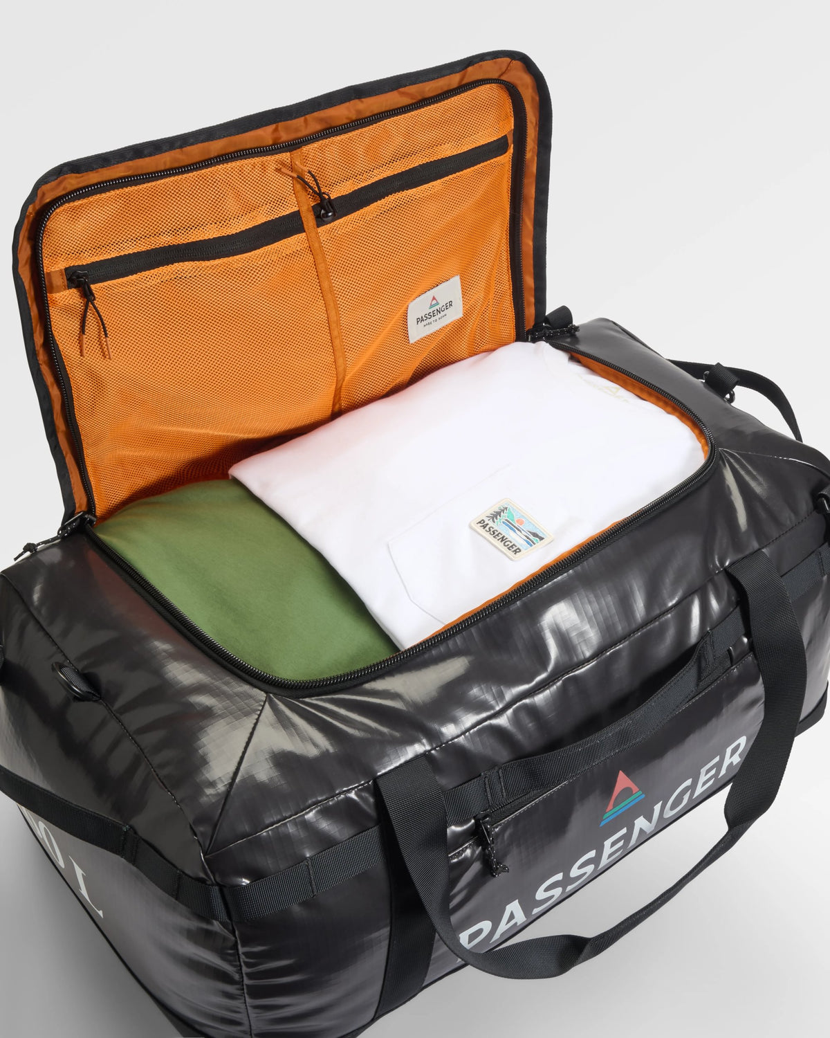 Roamer 60L Duffel Bag - Phantom Black - Flatlay