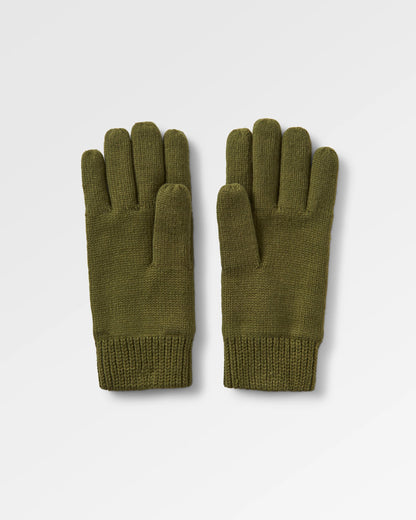 Gale Knitted Gloves - Khaki - Flatlay