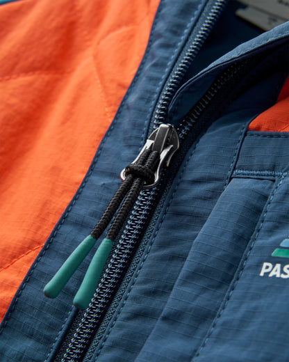 Lara Quilted Jacket - Rich Navy/Ember Orange - Flatlay