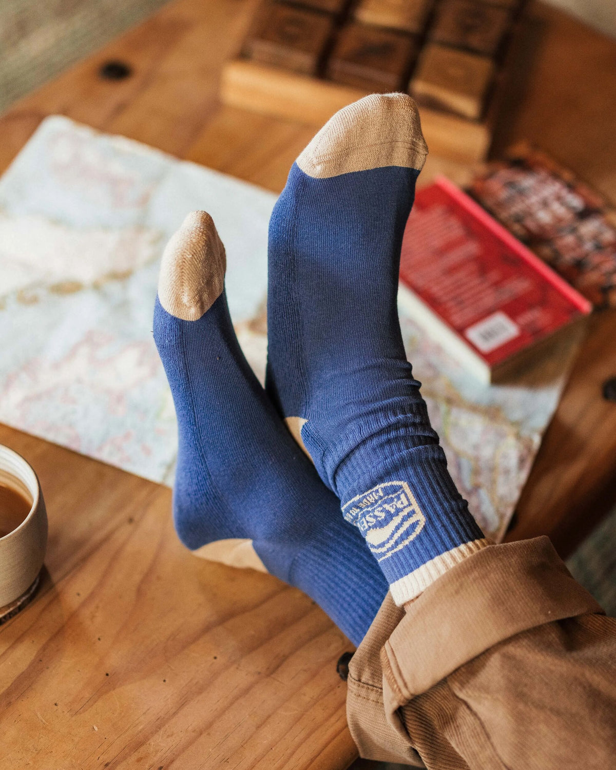 Rambler Midweight Crew Socks - Moonlight Blue - Lifestyle