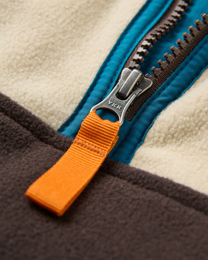Set Off Polar 1/4 Zip Fleece - Oatmeal/Espresso - Flatlay