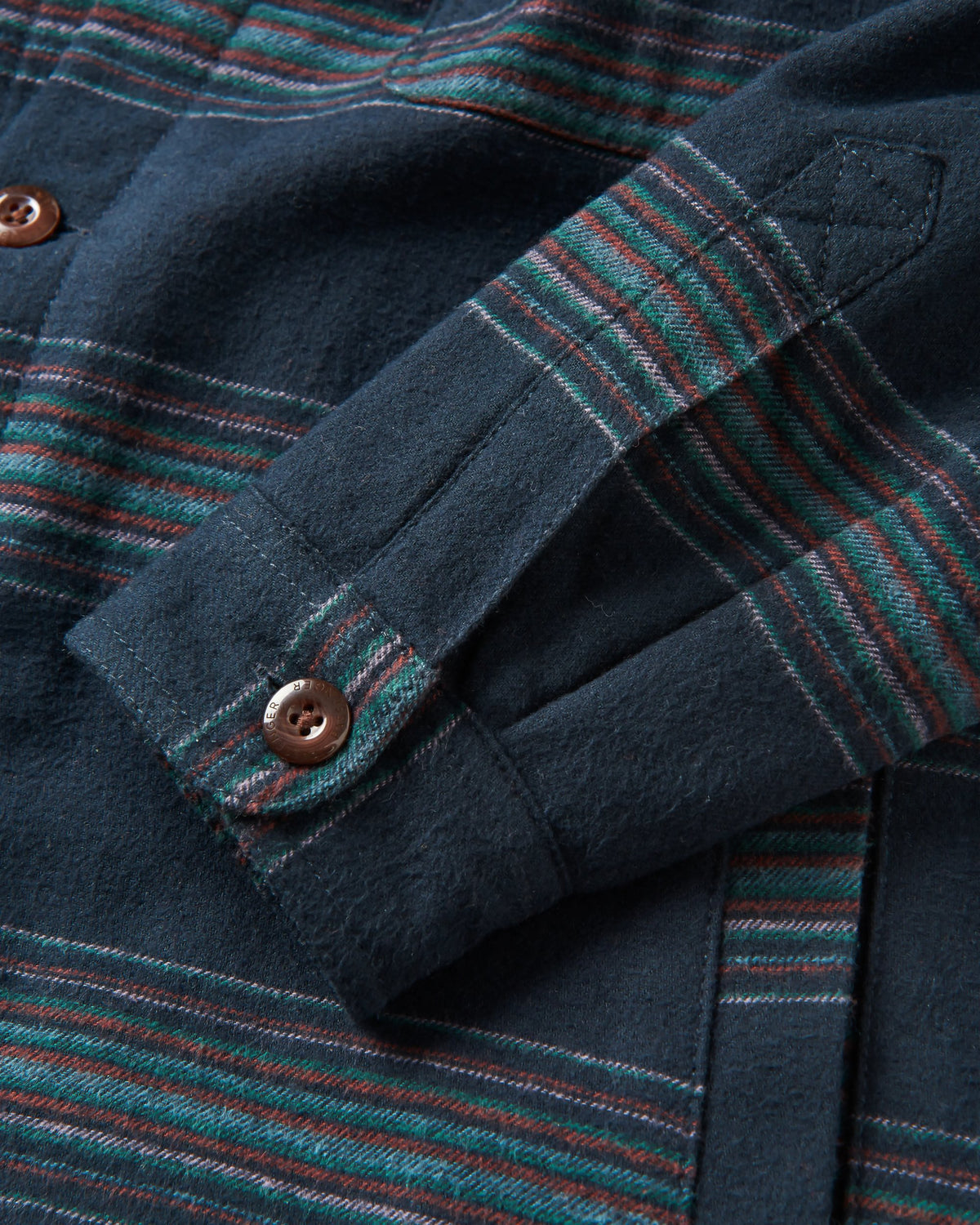 Sherwood Check Hooded Overshirt - Black Stripe - Flatlay