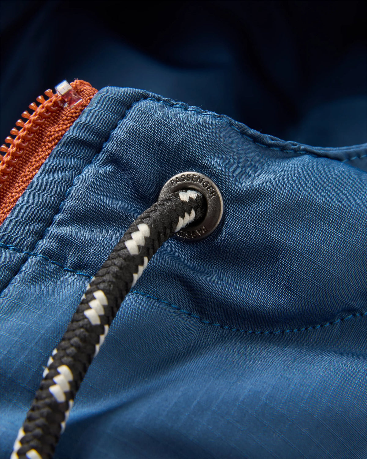 Woodland Hooded 1/2 Zip Polar Fleece - Baked Clay/Deep Navy - Flatlay