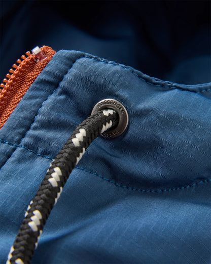Woodland Hooded 1/2 Zip Polar Fleece - Baked Clay/Deep Navy - Flatlay