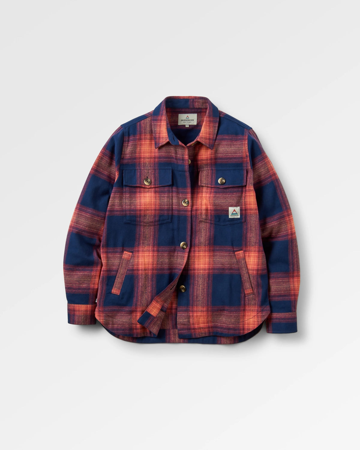 Stella LS Shirt - Rich Navy/ Red Ochre Check - Flatlay
