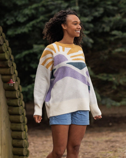 Sunsets Oversized Knitted Jumper - Marshmallow - Lifestyle