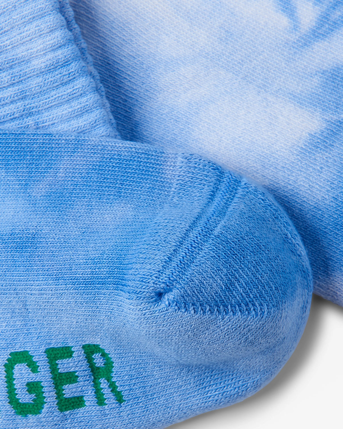 Mid-weight Crew Socks - Tie Dye Cornflower - Flatlay