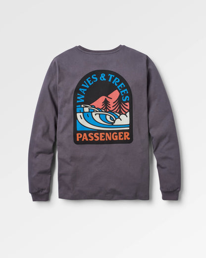 Waves & Trees LS T-Shirt - Charcoal - Flatlay