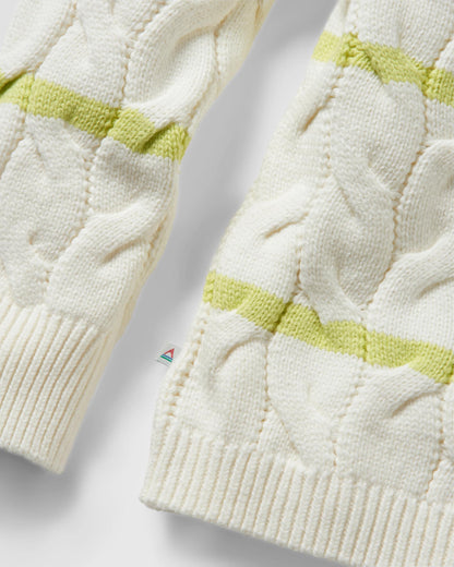 Comfort Stripe Knitted Jumper - Lime Stripe - Flatlay