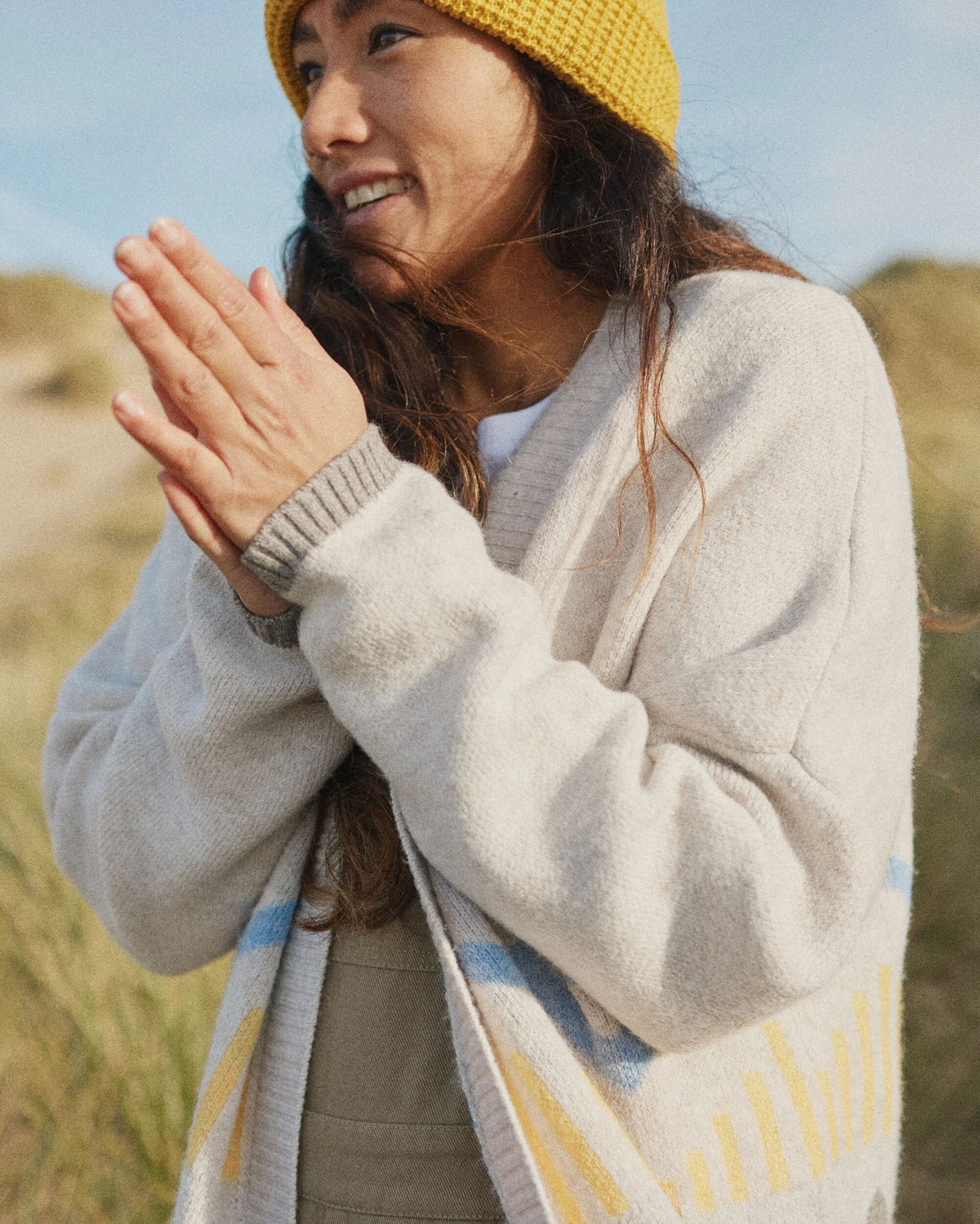 Nettle Knitted Cardigan - Birch - Lifestyle