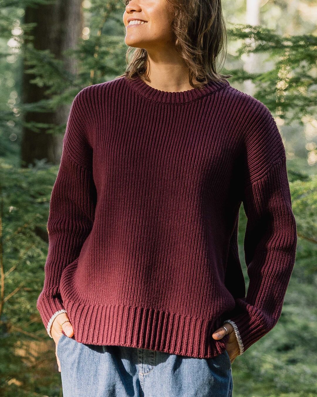 Gondwana Classic Knitted Jumper - Wine - Lifestyle