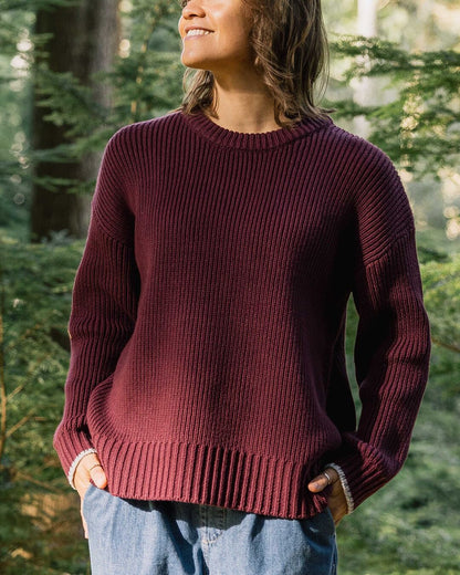 Gondwana Classic Knitted Jumper - Wine - Lifestyle