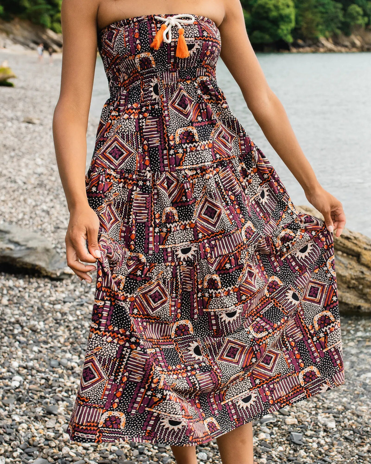 Fareway Maxi Skirt - Vintage Patchwork Black/Multi - Lifestyle