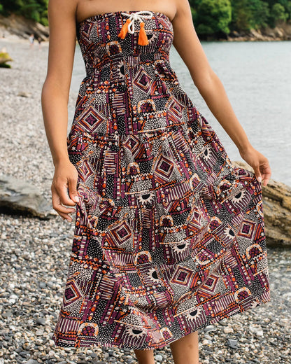Fareway Maxi Skirt - Vintage Patchwork Black/Multi - Lifestyle