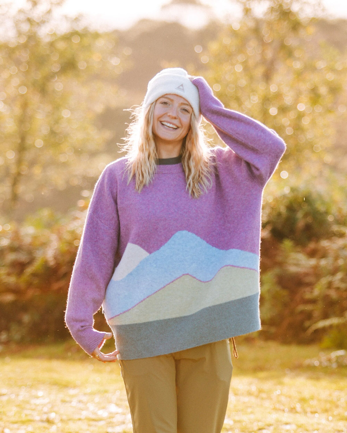 Vista Knitted Jumper - Rhubarb - Lifestyle