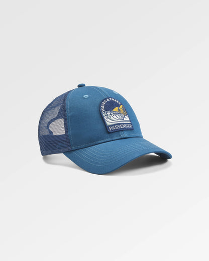 Waves & Trees Cotton Trucker Cap - Tidal Blue - Flatlay