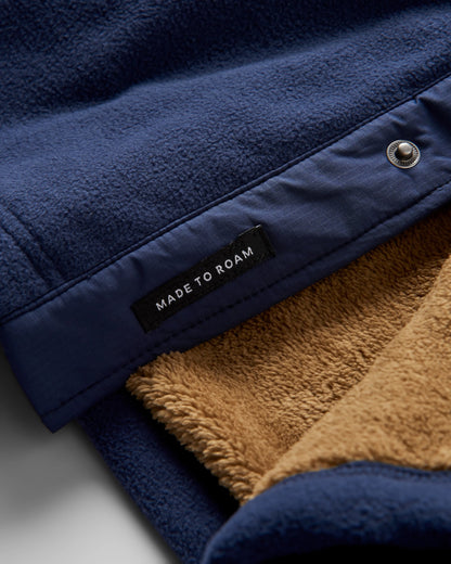 Firelight Sherpa Lined Overshirt - Rich Navy - Flatlay