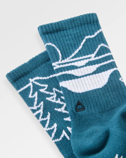 Two Step Crew Socks - Mediterranean - Flatlay