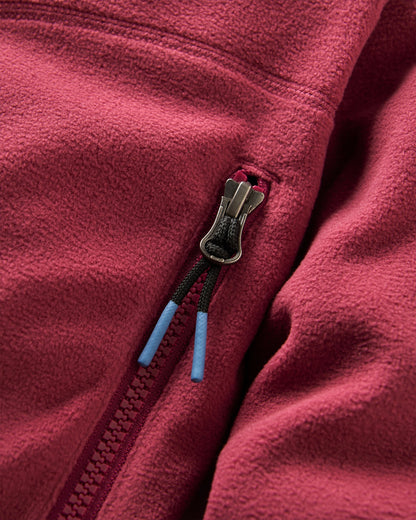 Ayla Micro Polartec® Crew Fleece - Maroon - Flatlay
