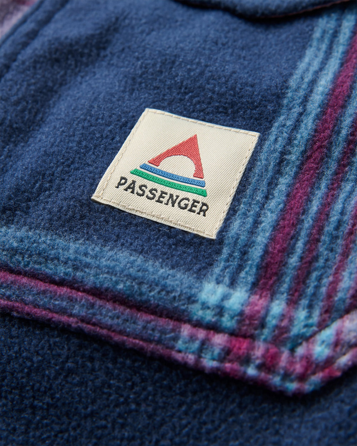 East Polar Fleece Shirt - Rich Navy/Pink Haze Check - Flatlay