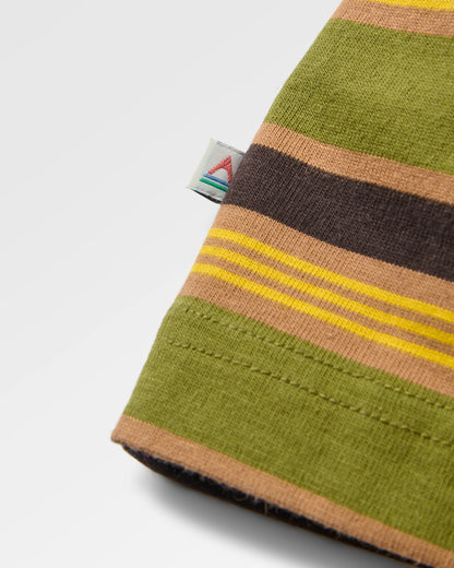 Retro Relaxed Fit LS T-Shirt - Khaki Multi Stripe - Flatlay