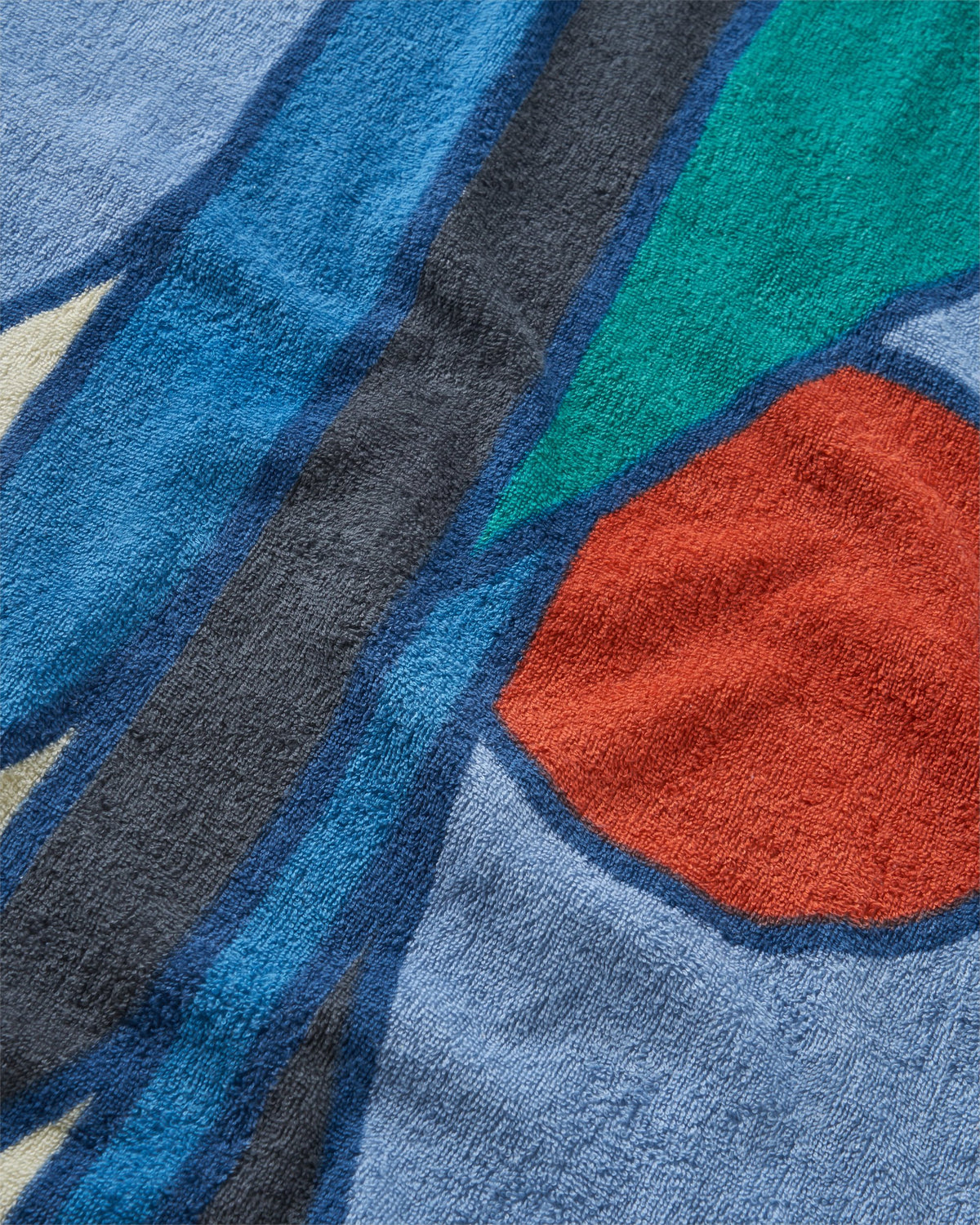 Tideline Cotton Beach Towel - Dark Denim - Flatlay