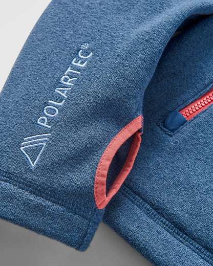 Crest Polartec® Fleece Hoodie - Dark Denim Marl - Flatlay