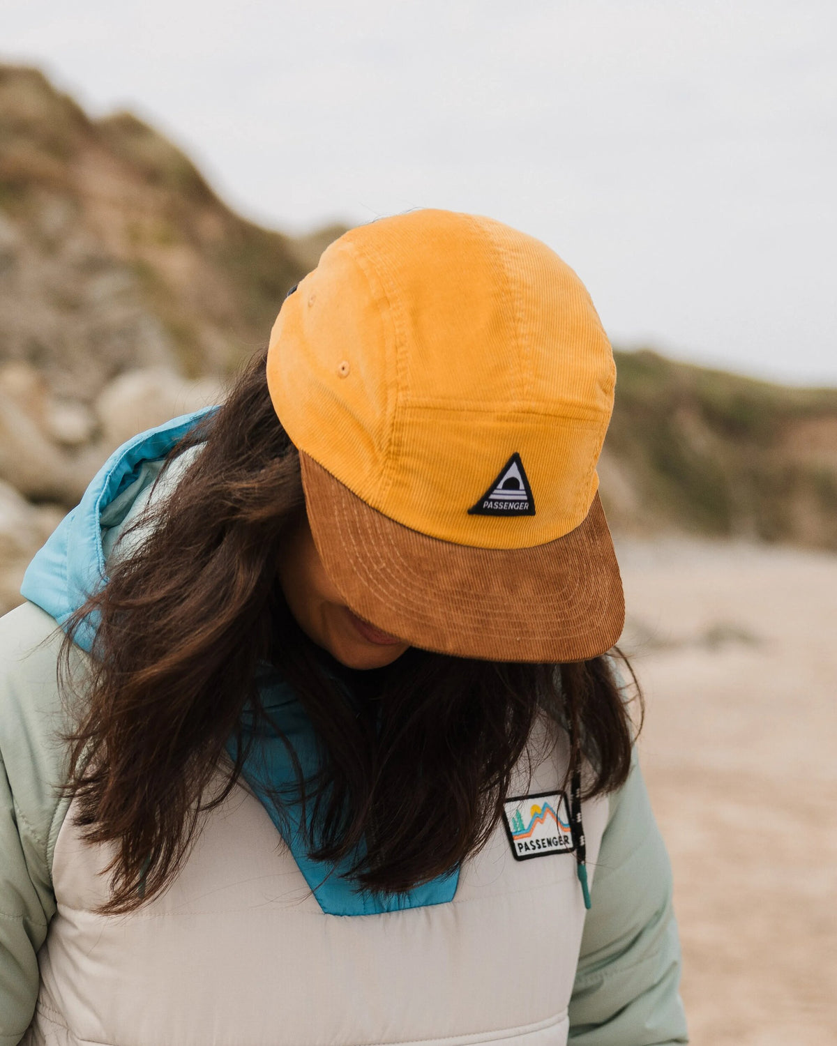 Fixie Cord 5 Panel Cap - Golden Spice - Lifestyle - Female