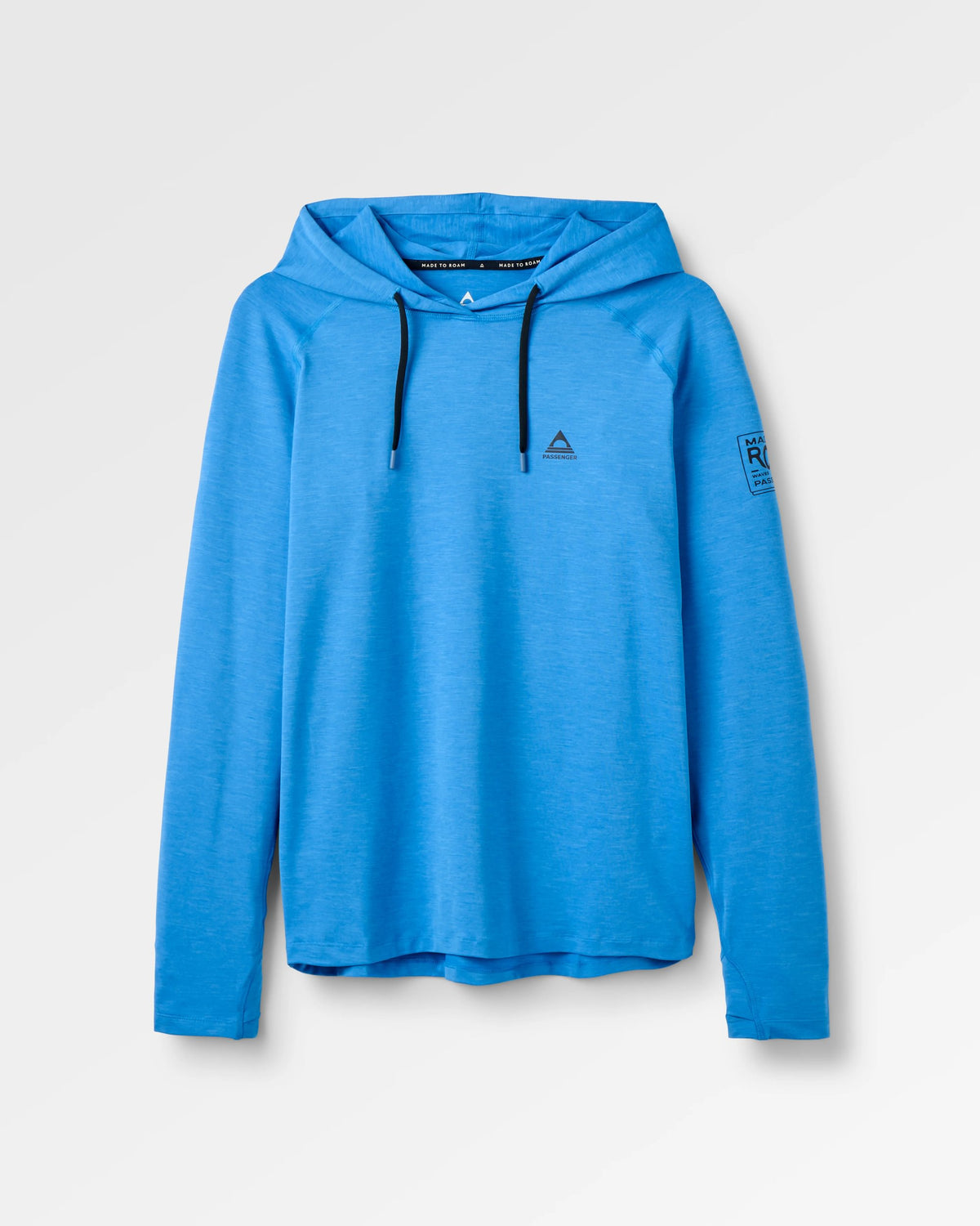 Light Ray Hooded UPF50 LS T-Shirt - Marine Blue Marl - Flatlay