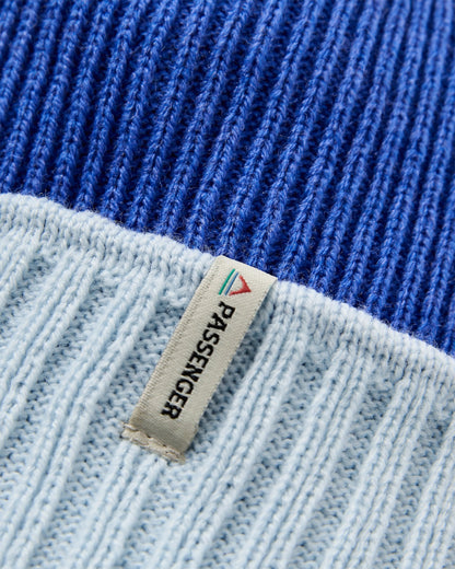 Outlook Reversible Beanie - Ice Blue / Electric Blue - Flatlay
