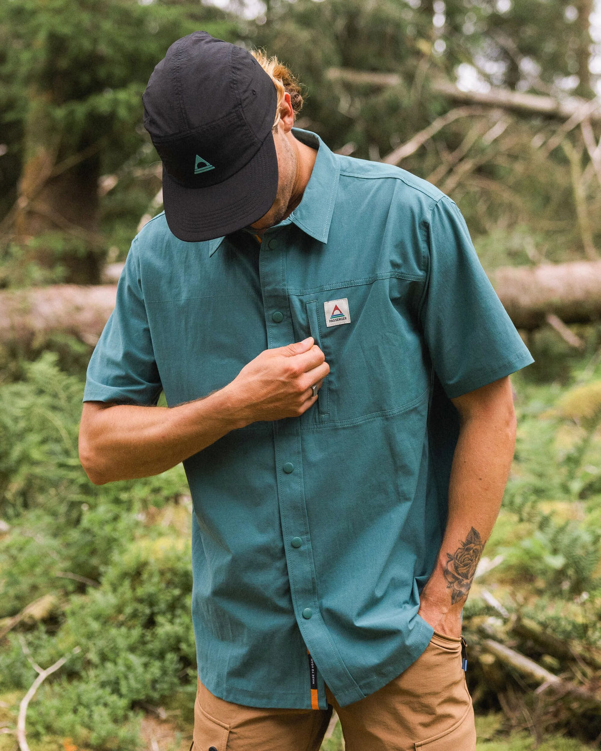 Traveller Short Sleeve Stretch Shirt - Deep Ocean - Lifestyle